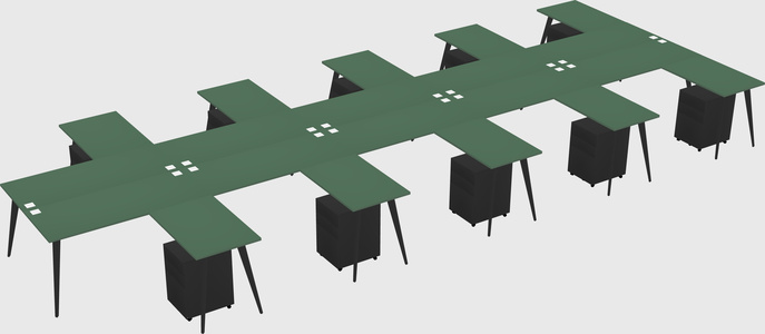 Shared L-shaped Office Desk System