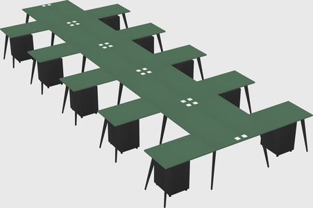 Shared l-shaped office desk system