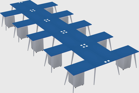 Shared l-shaped office desk system