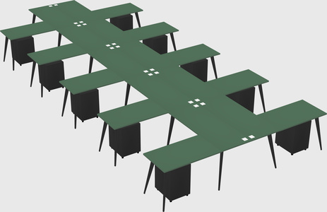 Shared l-shaped office desk system