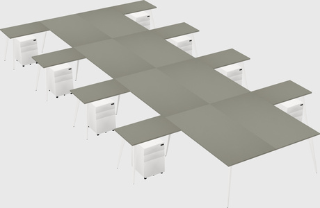 Shared l-shaped office desk system