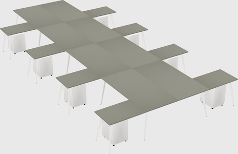 Shared l-shaped office desk system