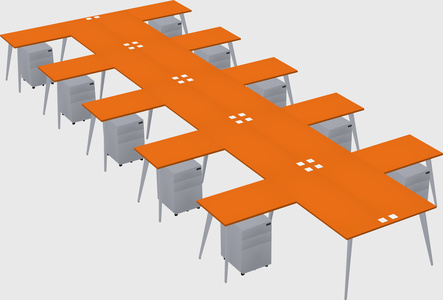 Shared l-shaped office desk system