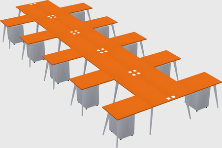 Shared l-shaped office desk system