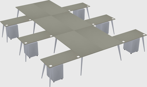 Shared l-shaped office desk system