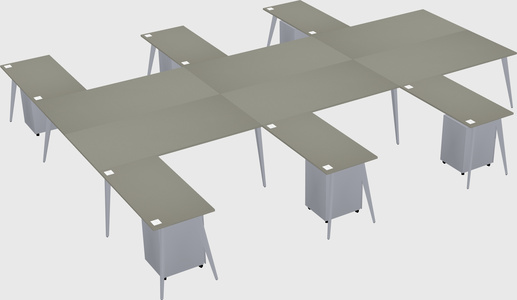 Shared l-shaped office desk system