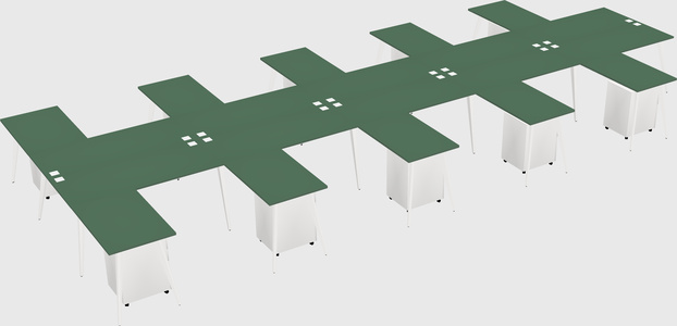 Shared l-shaped office desk system