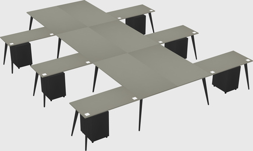 Shared l-shaped office desk system