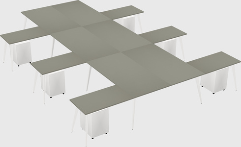 Shared l-shaped office desk system