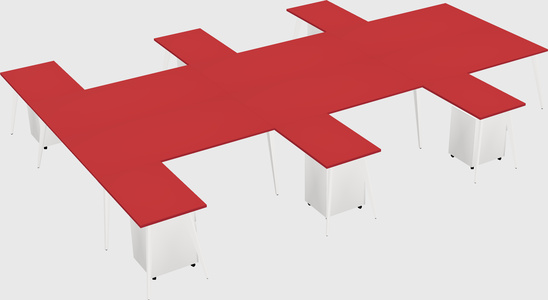 Shared l-shaped office desk system