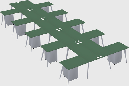Shared l-shaped office desk system