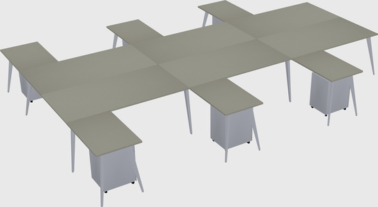 Shared l-shaped office desk system