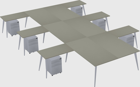 Shared l-shaped office desk system