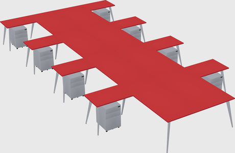 Shared l-shaped office desk system