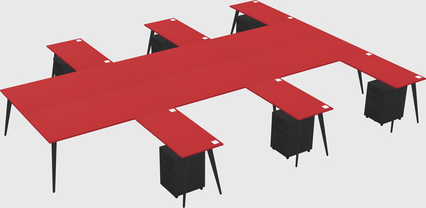 Shared L-shaped Office Desk System
