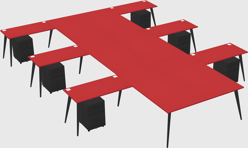 Shared l-shaped office desk system