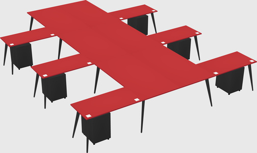 Shared l-shaped office desk system