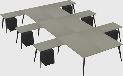 Shared l-shaped office desk system