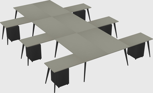 Shared l-shaped office desk system