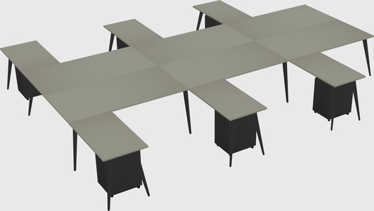 Shared l-shaped office desk system