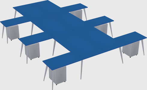 Shared l-shaped office desk system