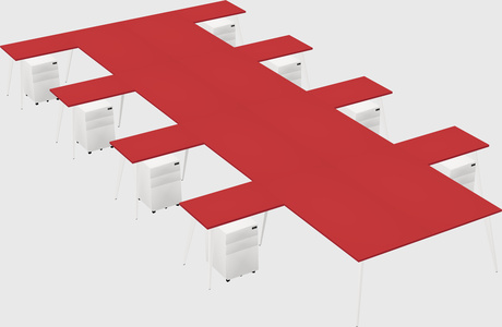 Shared l-shaped office desk system
