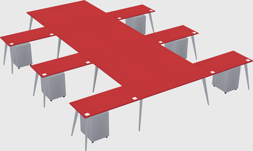 Shared l-shaped office desk system