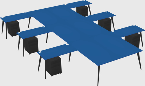 Shared l-shaped office desk system