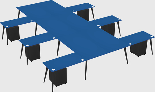 Shared l-shaped office desk system