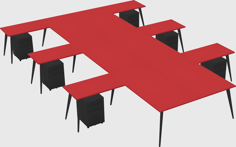 Shared l-shaped office desk system