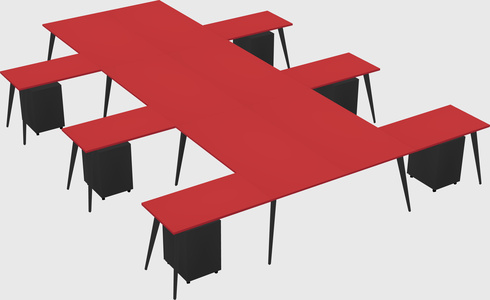 Shared l-shaped office desk system