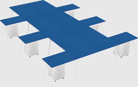 Shared l-shaped office desk system