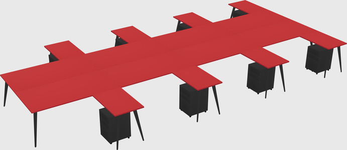 Shared l-shaped office desk system