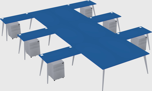 Shared l-shaped office desk system