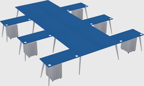 Shared l-shaped office desk system