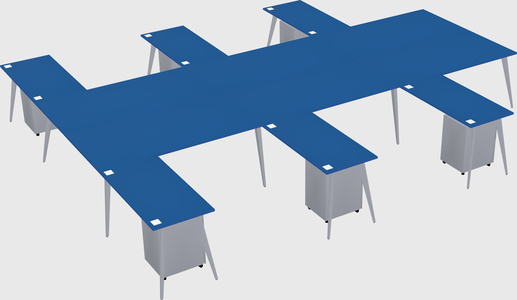 Shared l-shaped office desk system