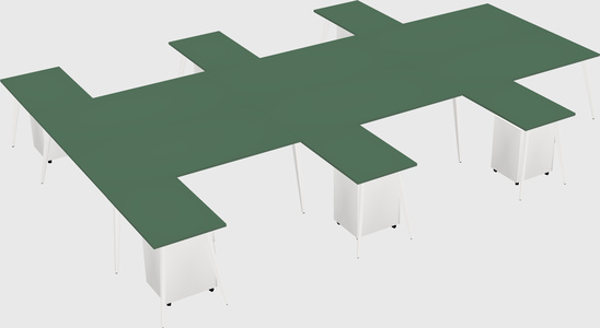 Shared l-shaped office desk system