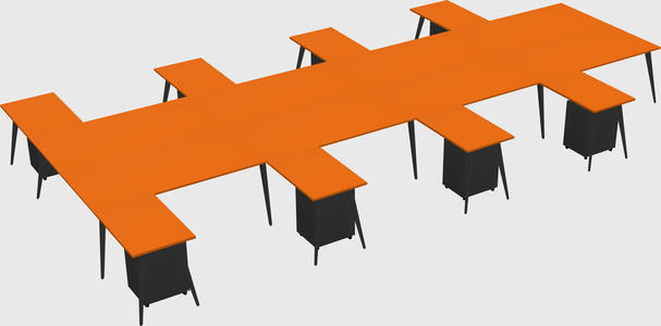 Shared l-shaped office desk system