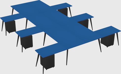 Shared l-shaped office desk system