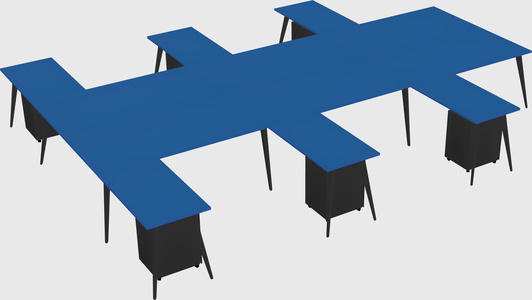 Shared l-shaped office desk system