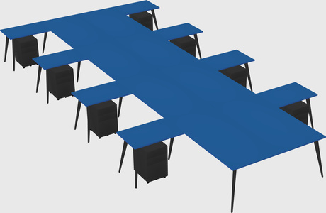 Shared l-shaped office desk system
