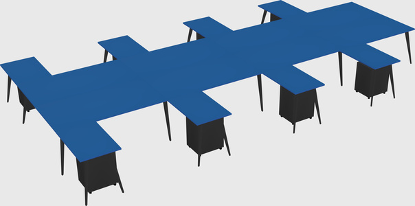 Shared l-shaped office desk system