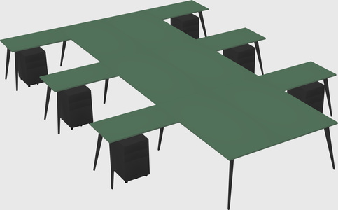 Shared l-shaped office desk system