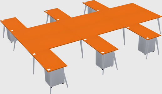 Shared l-shaped office desk system