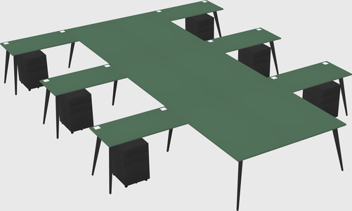 Shared l-shaped office desk system