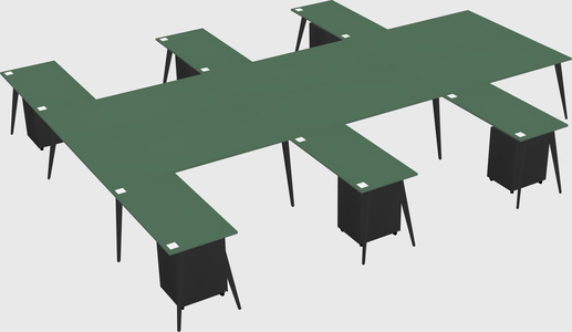 Shared l-shaped office desk system