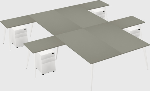 Shared l-shaped office desk system
