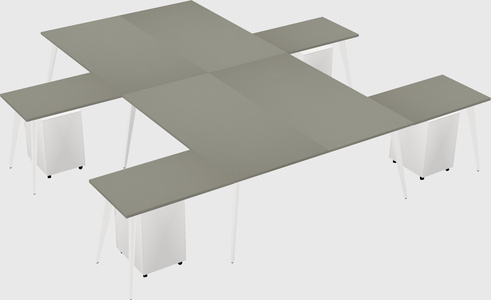 Shared l-shaped office desk system