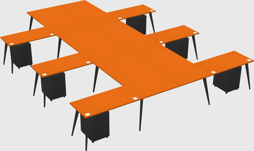 Shared l-shaped office desk system