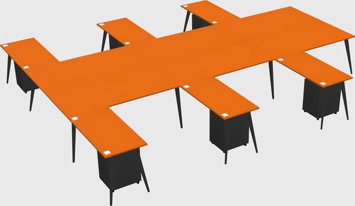 Shared l-shaped office desk system